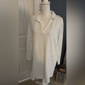 Navybleu Women's White Long Sleeve shirt dress XL